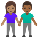 Google (Android 12L)  👩🏽‍🤝‍👨🏾  Woman And Man Holding Hands: Medium Skin Tone, Medium-dark Skin Tone Emoji
