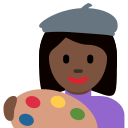 Twitter (Twemoji 14.0)  👩🏿‍🎨  Woman Artist: Dark Skin Tone Emoji