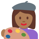 Twitter (Twemoji 14.0)  👩🏾‍🎨  Woman Artist: Medium-dark Skin Tone Emoji