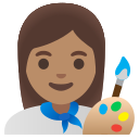 Google (Android 12L)  👩🏽‍🎨  Woman Artist: Medium Skin Tone Emoji