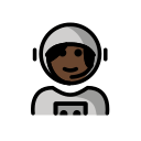 OpenMoji 13.1  👩🏿‍🚀  Woman Astronaut: Dark Skin Tone Emoji