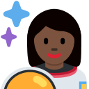 Twitter (Twemoji 14.0)  👩🏿‍🚀  Woman Astronaut: Dark Skin Tone Emoji