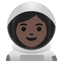Google (Android 12L)  👩🏿‍🚀  Woman Astronaut: Dark Skin Tone Emoji