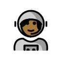 OpenMoji 13.1  👩🏾‍🚀  Woman Astronaut: Medium-dark Skin Tone Emoji