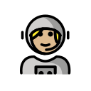 OpenMoji 13.1  👩🏼‍🚀  Woman Astronaut: Medium-light Skin Tone Emoji