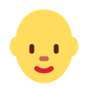 Twitter (Twemoji 14.0)  👩‍🦲  Woman: Bald Emoji