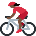 Twitter (Twemoji 14.0)  🚴🏿‍♀️  Woman Biking: Dark Skin Tone Emoji