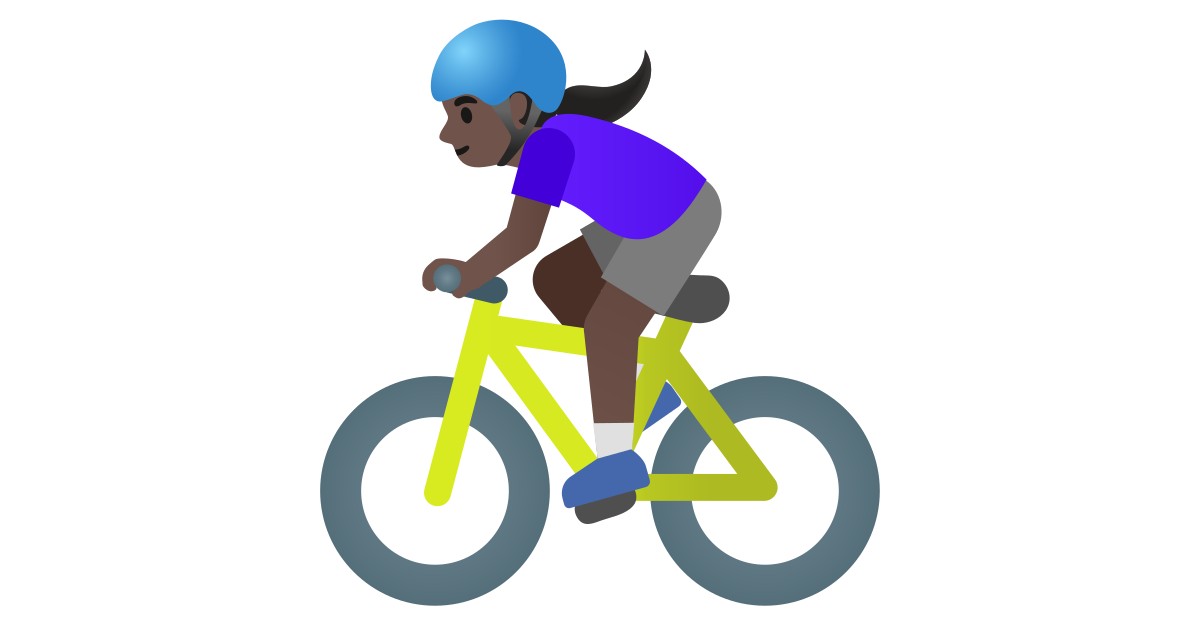 🚴🏿‍♀️  Woman Biking: Dark Skin Tone