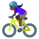 Google (Android 12L)  🚴🏿‍♀️  Woman Biking: Dark Skin Tone Emoji