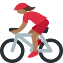 Twitter (Twemoji 14.0)  🚴🏾‍♀️  Woman Biking: Medium-dark Skin Tone Emoji