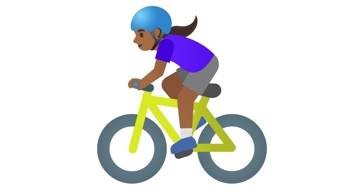 🚴🏾‍♀️  Woman Biking: Medium-dark Skin Tone