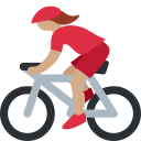Twitter (Twemoji 14.0)  🚴🏽‍♀️  Woman Biking: Medium Skin Tone Emoji