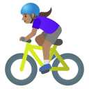 Google (Android 12L)  🚴🏽‍♀️  Woman Biking: Medium Skin Tone Emoji