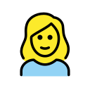 OpenMoji 13.1  👱‍♀️  Woman: Blond Hair Emoji