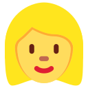 Twitter (Twemoji 14.0)  👱‍♀️  Woman: Blond Hair Emoji