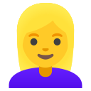 Google (Android 12L)  👱‍♀️  Woman: Blond Hair Emoji