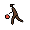 OpenMoji 13.1  ⛹🏿‍♀️  Woman Bouncing Ball: Dark Skin Tone Emoji
