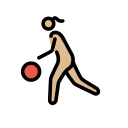 OpenMoji 13.1  ⛹🏼‍♀️  Woman Bouncing Ball: Medium-light Skin Tone Emoji