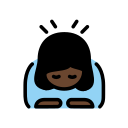 OpenMoji 13.1  🙇🏿‍♀️  Woman Bowing: Dark Skin Tone Emoji