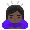 Google (Android 12L)  🙇🏿‍♀️  Woman Bowing: Dark Skin Tone Emoji
