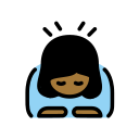 OpenMoji 13.1  🙇🏾‍♀️  Woman Bowing: Medium-dark Skin Tone Emoji