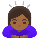 Google (Android 12L)  🙇🏾‍♀️  Woman Bowing: Medium-dark Skin Tone Emoji