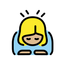 OpenMoji 13.1  🙇🏼‍♀️  Woman Bowing: Medium-light Skin Tone Emoji