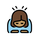 OpenMoji 13.1  🙇🏽‍♀️  Woman Bowing: Medium Skin Tone Emoji