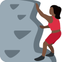 Twitter (Twemoji 14.0)  🧗🏿‍♀️  Woman Climbing: Dark Skin Tone Emoji