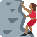 Twitter (Twemoji 14.0)  🧗🏾‍♀️  Woman Climbing: Medium-dark Skin Tone Emoji