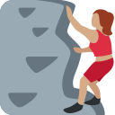Twitter (Twemoji 14.0)  🧗🏽‍♀️  Woman Climbing: Medium Skin Tone Emoji