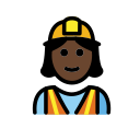 OpenMoji 13.1  👷🏿‍♀️  Woman Construction Worker: Dark Skin Tone Emoji