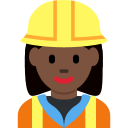 Twitter (Twemoji 14.0)  👷🏿‍♀️  Woman Construction Worker: Dark Skin Tone Emoji