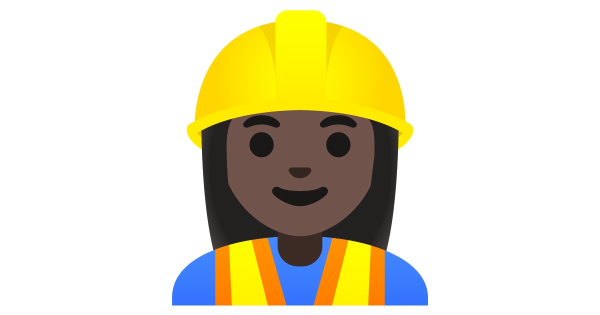 👷🏿‍♀️  Woman Construction Worker: Dark Skin Tone