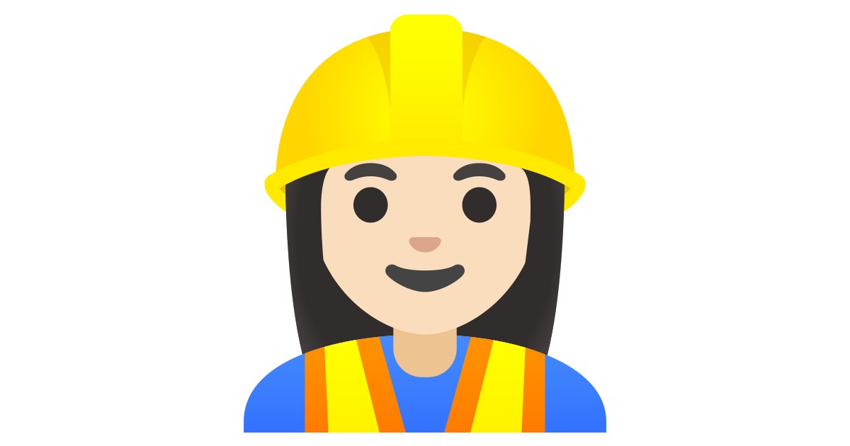 👷🏻‍♀️  Woman Construction Worker: Light Skin Tone