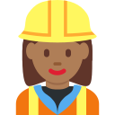 Twitter (Twemoji 14.0)  👷🏾‍♀️  Woman Construction Worker: Medium-dark Skin Tone Emoji