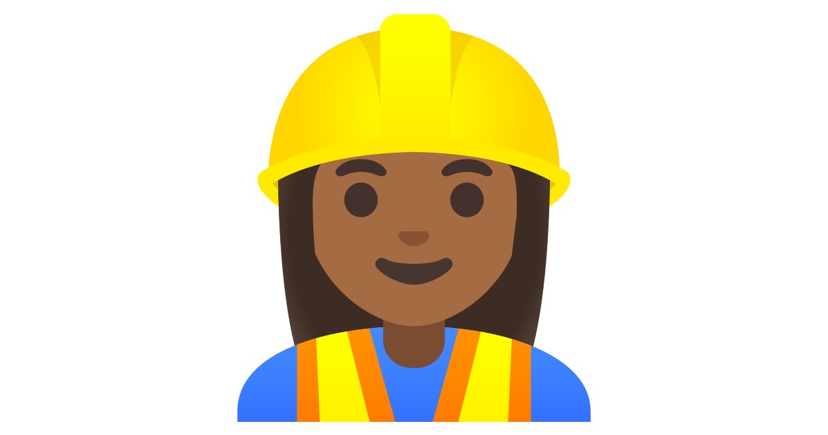 👷🏾‍♀️  Woman Construction Worker: Medium-dark Skin Tone