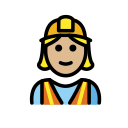 OpenMoji 13.1  👷🏼‍♀️  Woman Construction Worker: Medium-light Skin Tone Emoji
