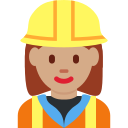 Twitter (Twemoji 14.0)  👷🏽‍♀️  Woman Construction Worker: Medium Skin Tone Emoji