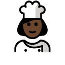 OpenMoji 13.1  👩🏿‍🍳  Woman Cook: Dark Skin Tone Emoji