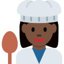 Twitter (Twemoji 14.0)  👩🏿‍🍳  Woman Cook: Dark Skin Tone Emoji