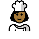 OpenMoji 13.1  👩🏾‍🍳  Woman Cook: Medium-dark Skin Tone Emoji