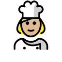 OpenMoji 13.1  👩🏼‍🍳  Woman Cook: Medium-light Skin Tone Emoji
