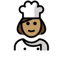 OpenMoji 13.1  👩🏽‍🍳  Woman Cook: Medium Skin Tone Emoji