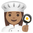 Google (Android 12L)  👩🏽‍🍳  Woman Cook: Medium Skin Tone Emoji