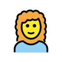 OpenMoji 13.1  👩‍🦱  Woman: Curly Hair Emoji
