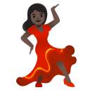 Google (Android 12L)  💃🏿  Woman Dancing: Dark Skin Tone Emoji