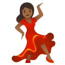 Google (Android 12L)  💃🏾  Woman Dancing: Medium-dark Skin Tone Emoji