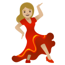 Google (Android 12L)  💃🏼  Woman Dancing: Medium-light Skin Tone Emoji