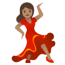 Google (Android 12L)  💃🏽  Woman Dancing: Medium Skin Tone Emoji